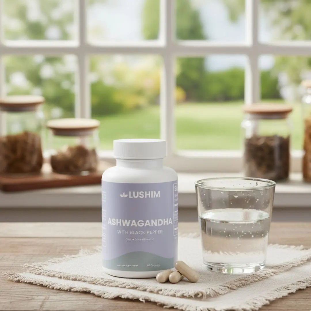 Ashwagandha herbal supplement promoting stress relief and mental well-being for holistic health improvement