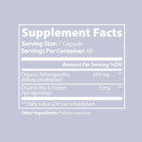 Ashwagandha supplement fact LUSHIM
