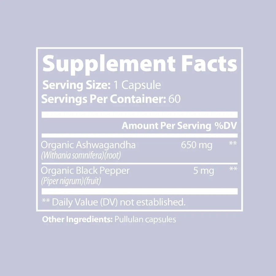 Ashwagandha supplement fact LUSHIM