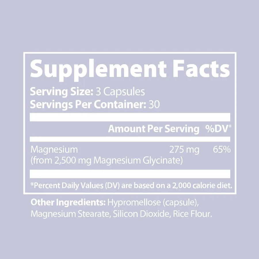 Magnesium Glycinate supplement fact LUSHIM